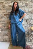 Rustic Nature Linen Blend Pocket Tee Washed Navy
